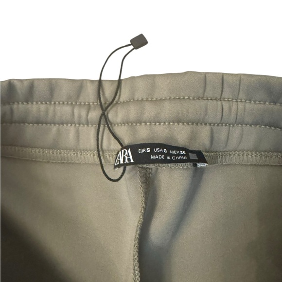 Zara Women’s Jogger Pants in Light Olive with Dark olive Side Racing Stripe - Picture 8 of 11